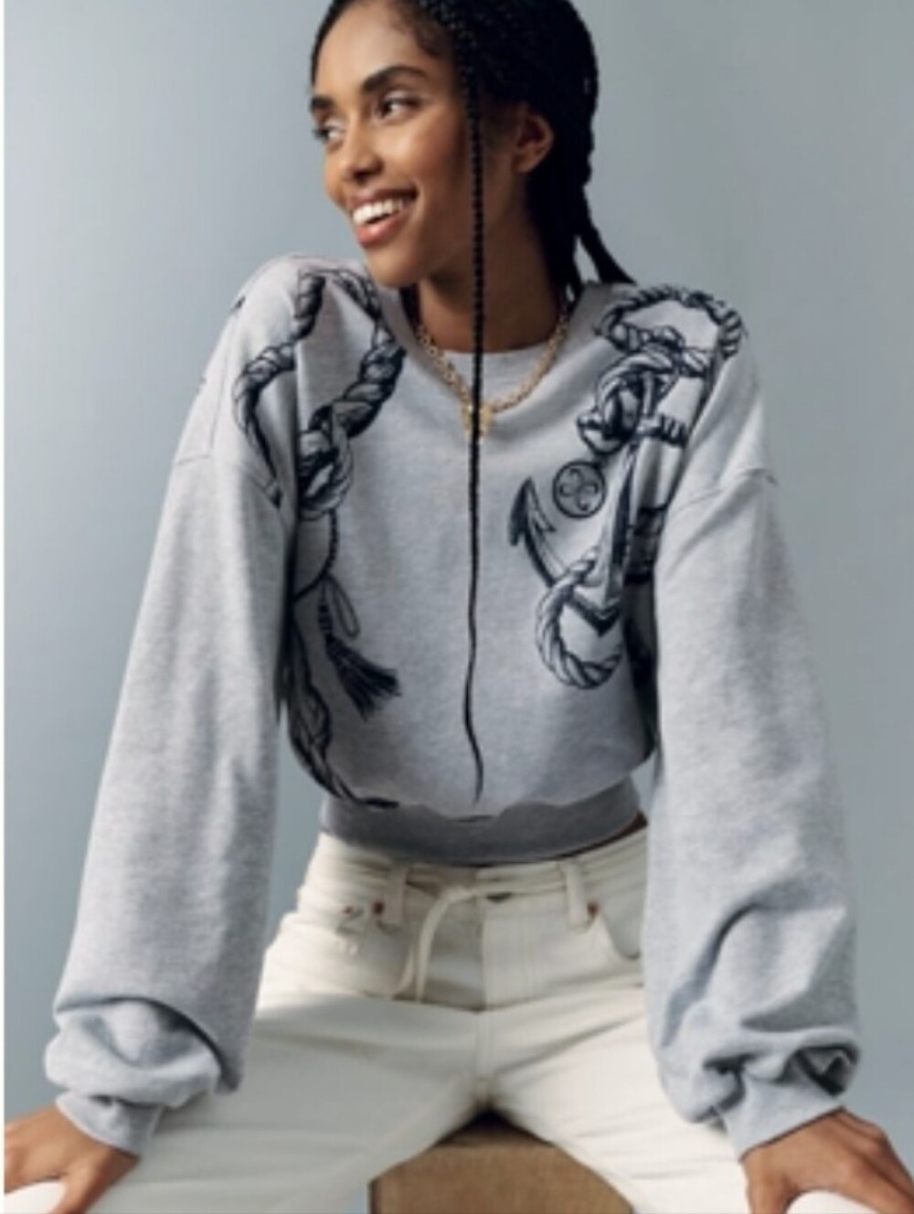 NWT Maeve Puff-Sleeve Sweatshirt